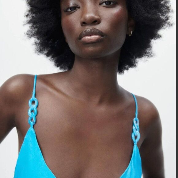 Zara Blue Mini Dress - Picture 3 of 6